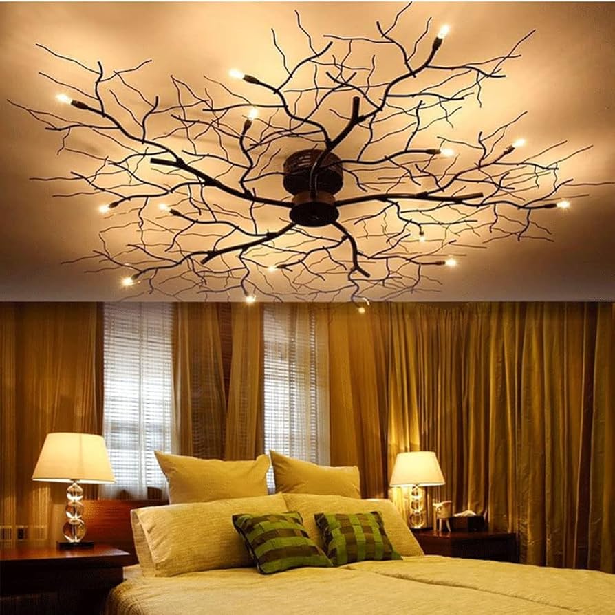 NIAOERFEN Black Modern Chandelier with Branch Shapes,12-Lamp